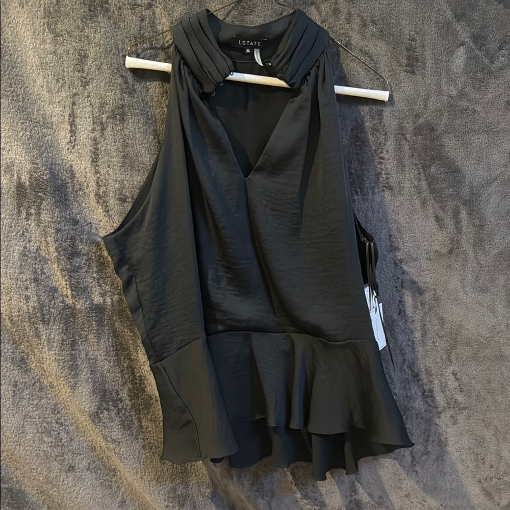 State Black Sleeveless Blouse